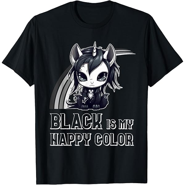Amazon.com: Black Is My Happy Color Gothic Unicorn Goth Girl Emo T